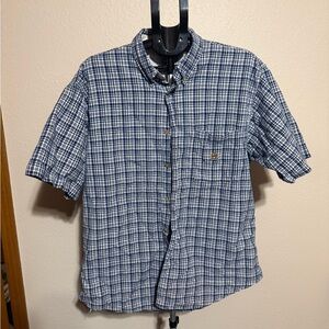 Cinch Navy and White Plaid Button Down Shirt
